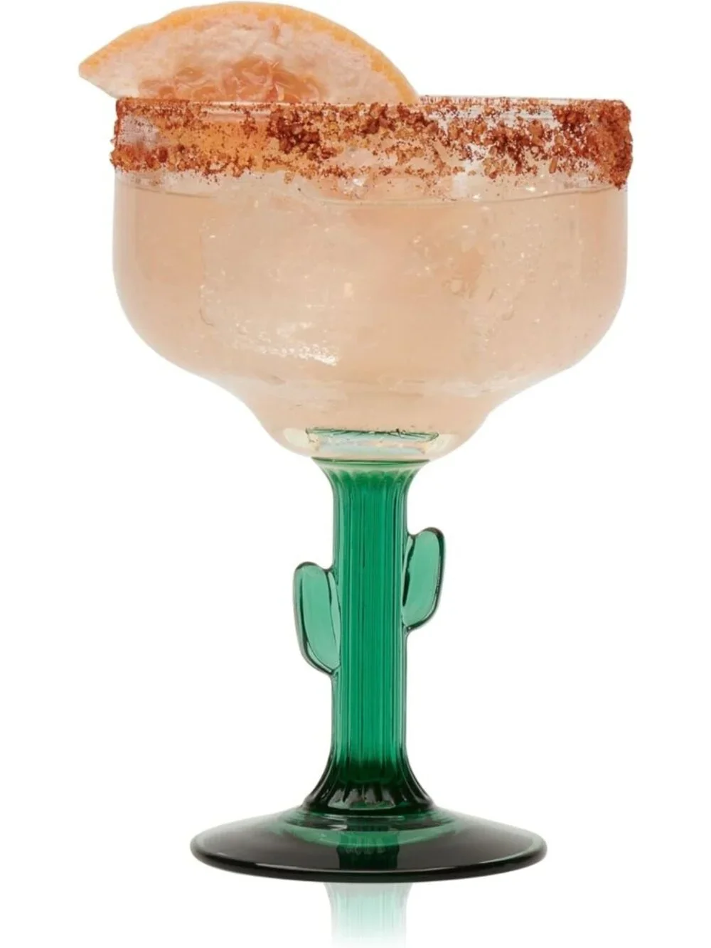 Cactus Margarita Glasses Set of 4 - Durable Green Stemmed Cocktail Glasses, 16
